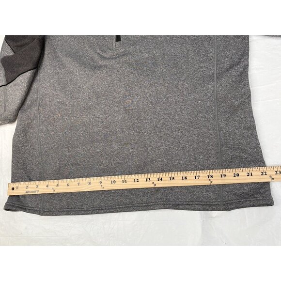 LL Bean Men's L Reg 1/4 Zip Hooded Tech Sweater Fleece Grey Slightly Fitted - Picture 12 of 15